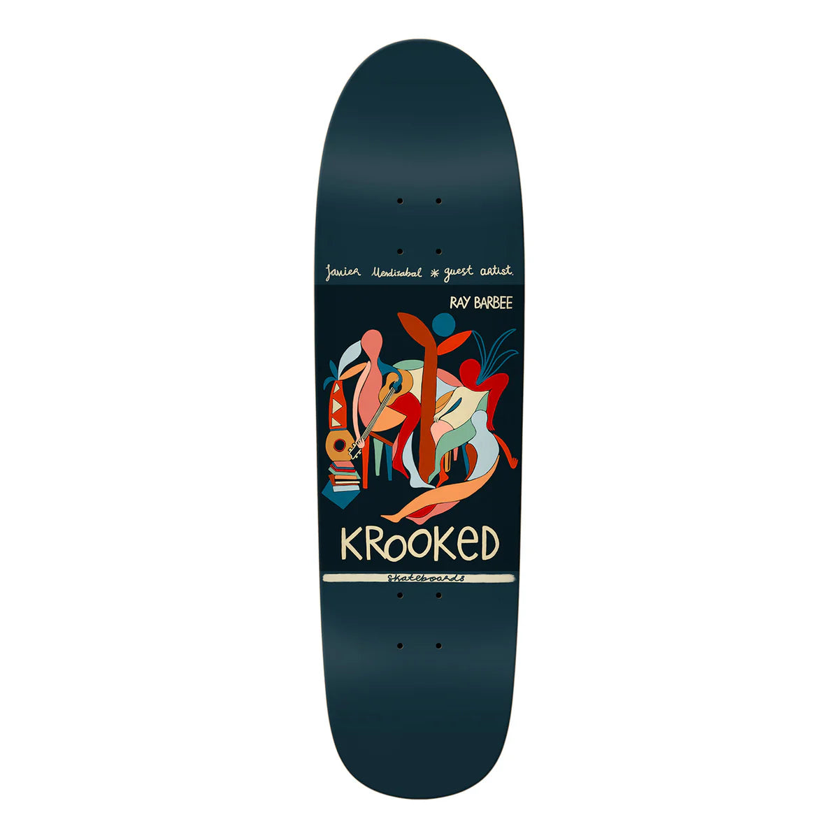 Krooked Barbee Little Postcard 8.88" El Camino Shaped Skateboard Deck