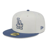 New Era Los Angeles Dodgers Wavy Chainstitch Cream & Slate 59Fifty Fitted Hat