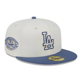 New Era Los Angeles Dodgers Wavy Chainstitch Cream & Slate 59Fifty Fitted Hat