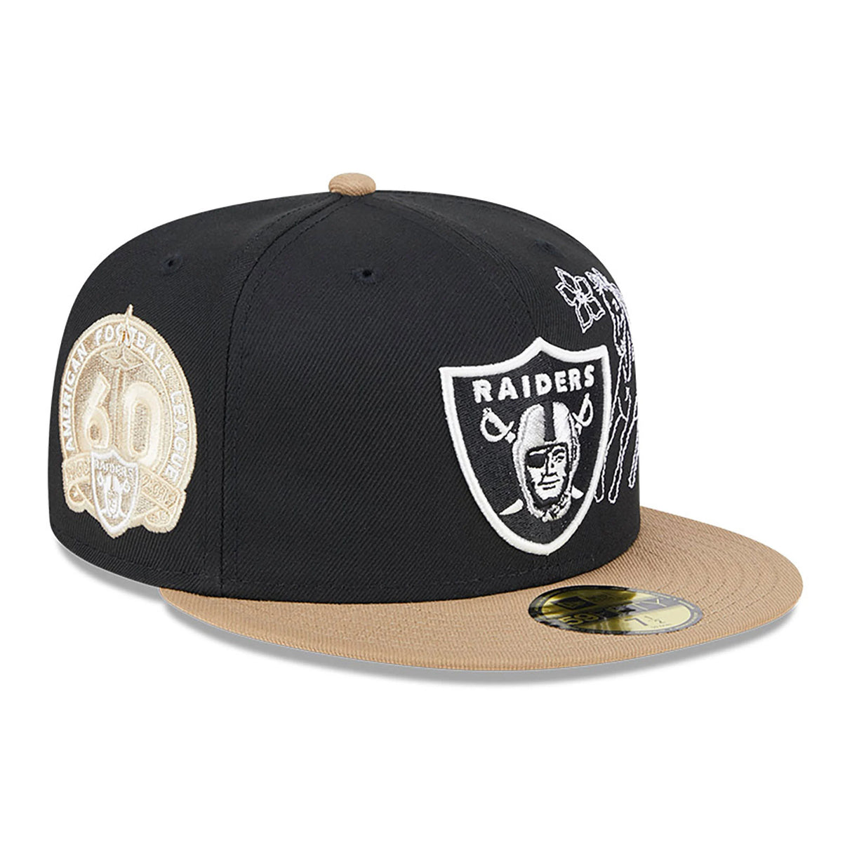 New Era Las Vegas Raiders Western Khaki Black & Tan 59Fifty Fitted Hat