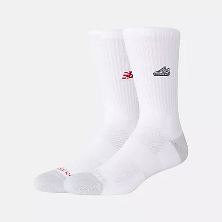 New Balance Active Premium Crew Socks 2 Pack - White
