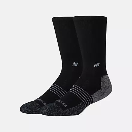 New Balance Pro Train Crew Black Emb Grey Logo 2 Pack Socks