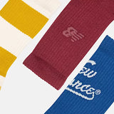 New Balance Active Graphic Red Blue Gold Crew 3 Pack Socks