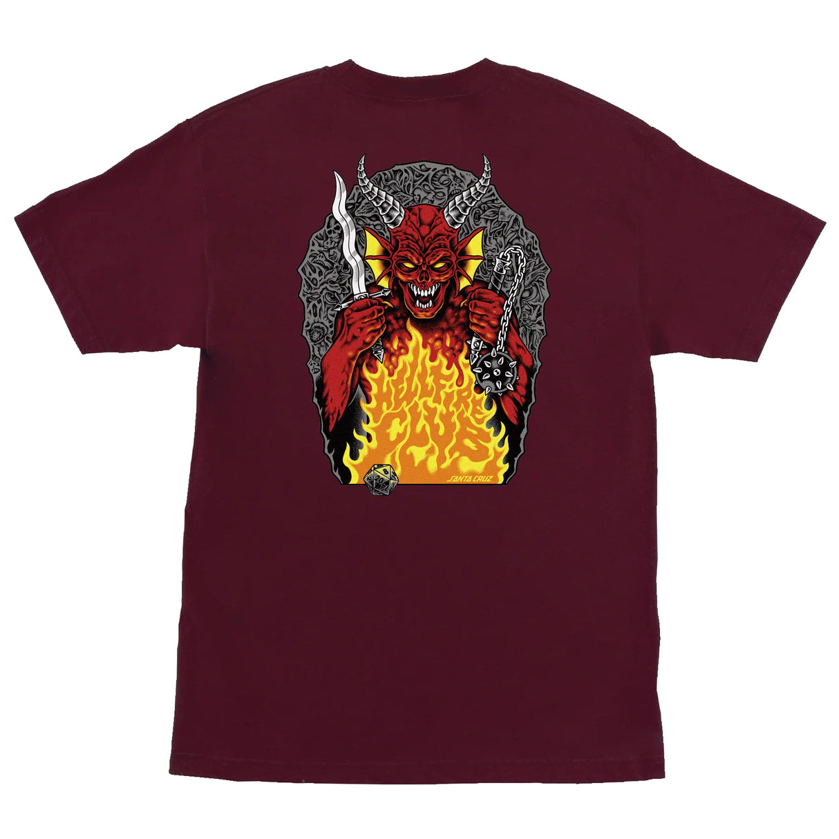 Santa Cruz Stranger Things Hellfire Pit Maroon Heavyweight S/s Shirt
