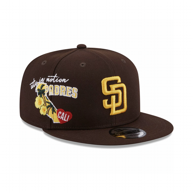 Men's San Diego Padres New Era Brown/Gold City Arch 9FIFTY Snapback Hat