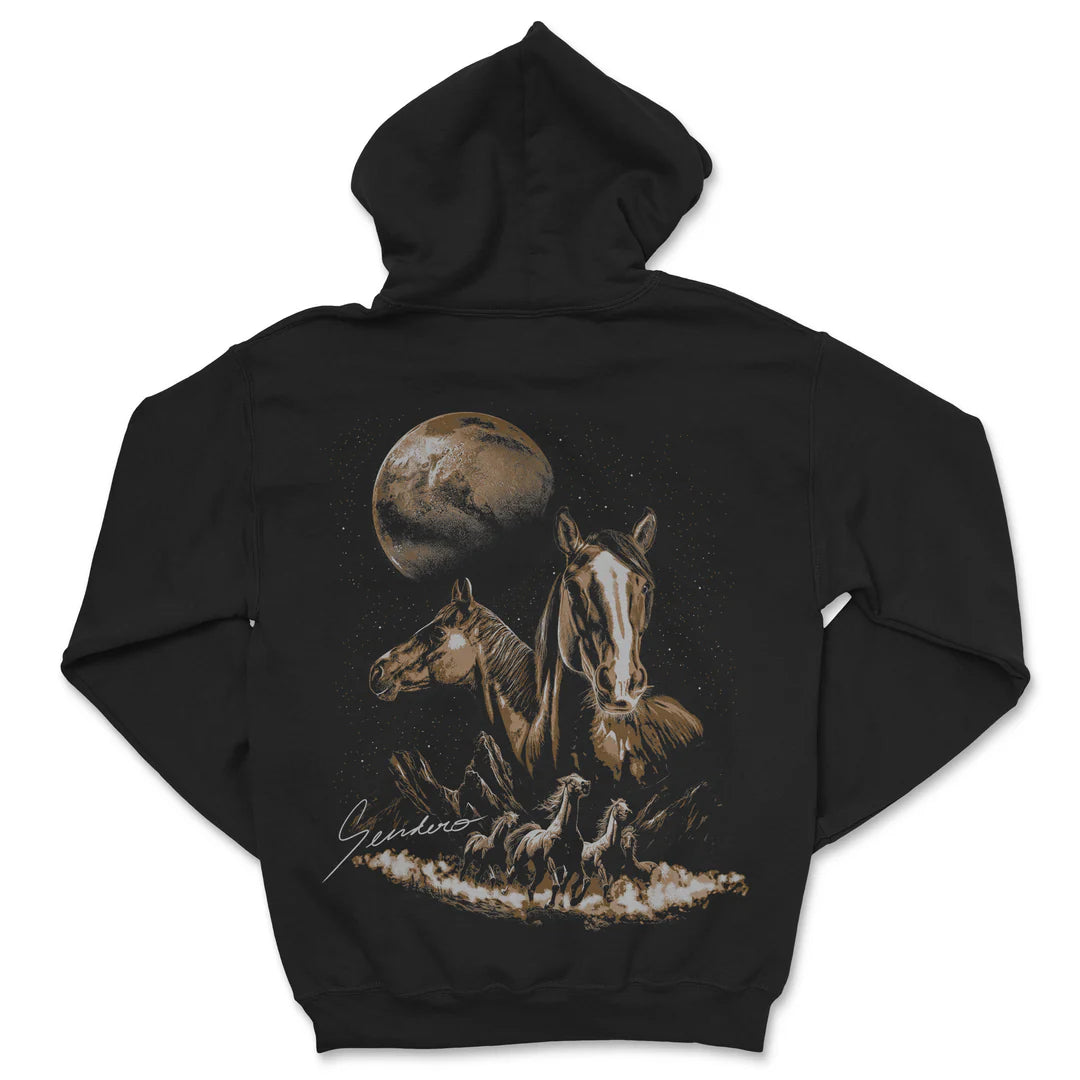 Sendero Midnight Riders Vintage Black Hooded Sweatshirt