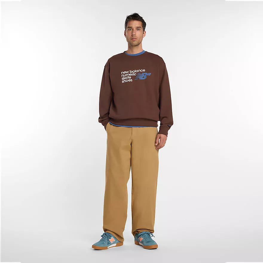 New Balance Numeric Logo Pumpernickel French Terry Crewneck Sweatshirt