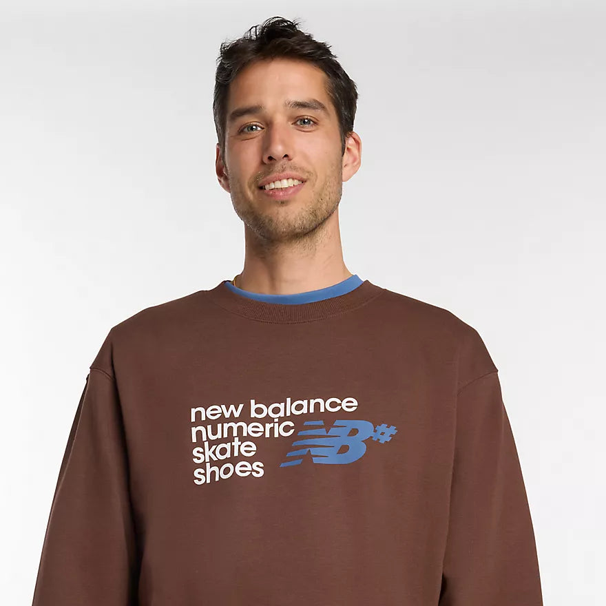 New Balance Numeric Logo Pumpernickel French Terry Crewneck Sweatshirt
