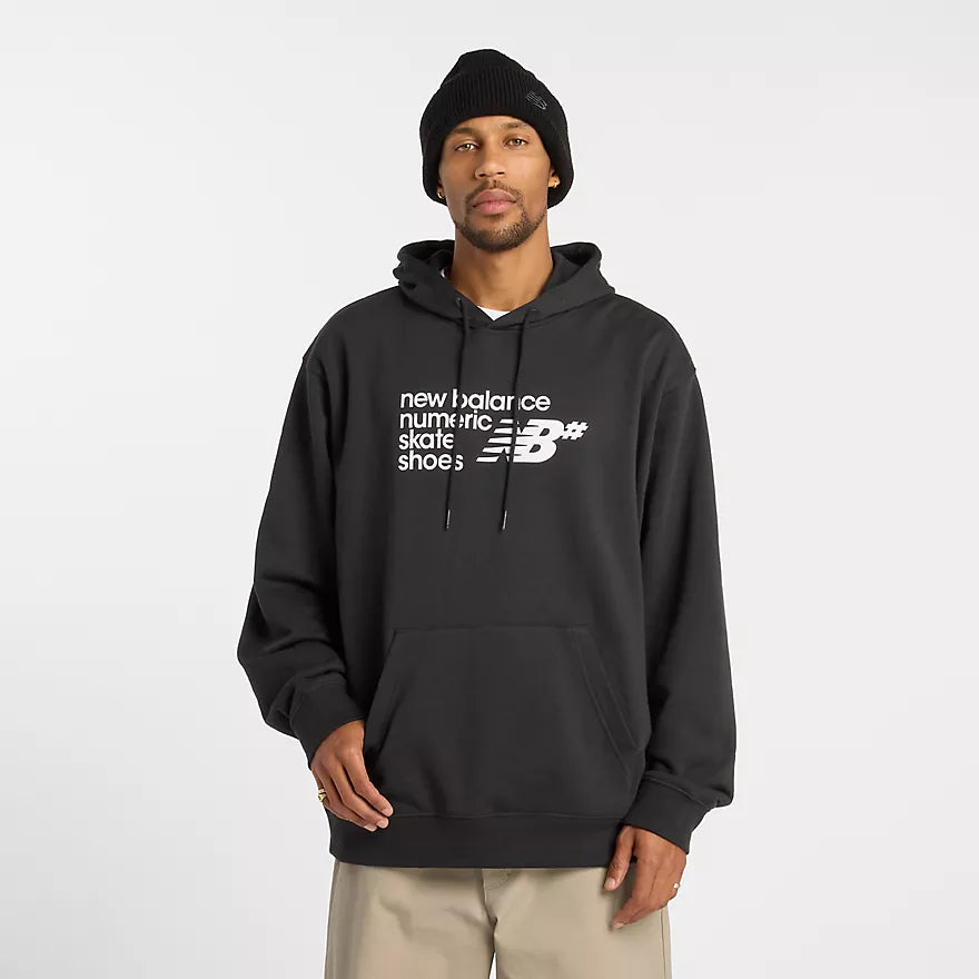 New Balance Numeric Logo Black French Terry Hooded Sweatshirt