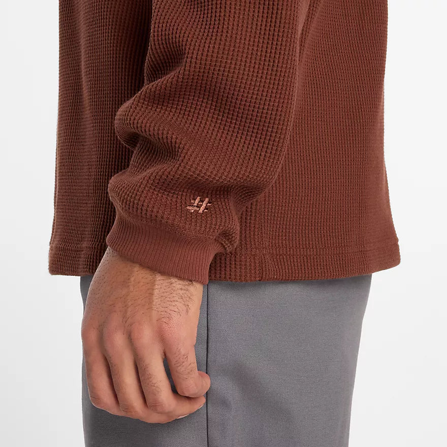 New Balance Numeric Rich Oak Waffle Knit L/s Henley