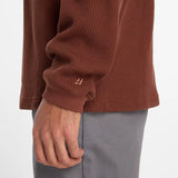 New Balance Numeric Rich Oak Waffle Knit L/s Henley