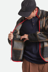 Brixton Buffalo Plaid Sherpa Black Cream Full Zip Jacket