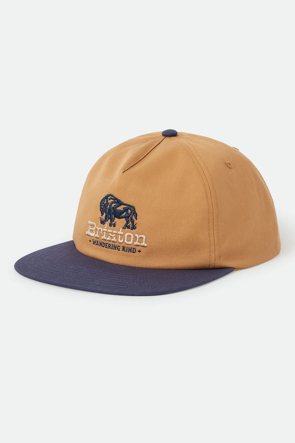 Brixton Drifter Netplus Brown Sugar Navy Snapback Hat