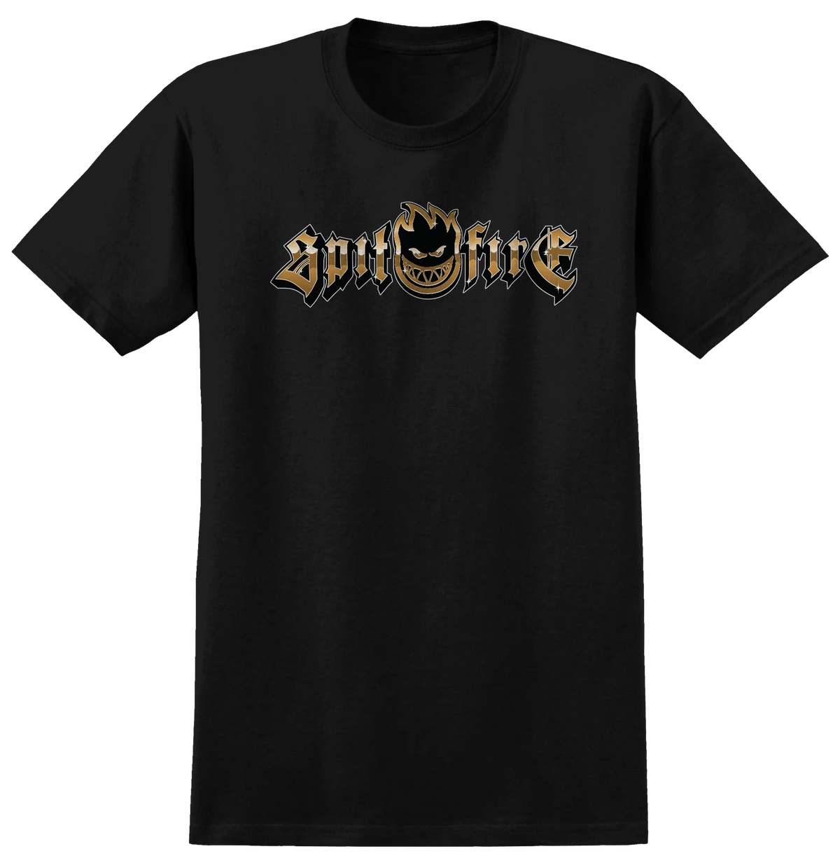 Spitfire Wheels Gold Chrome Bighead Black S/s Shirt