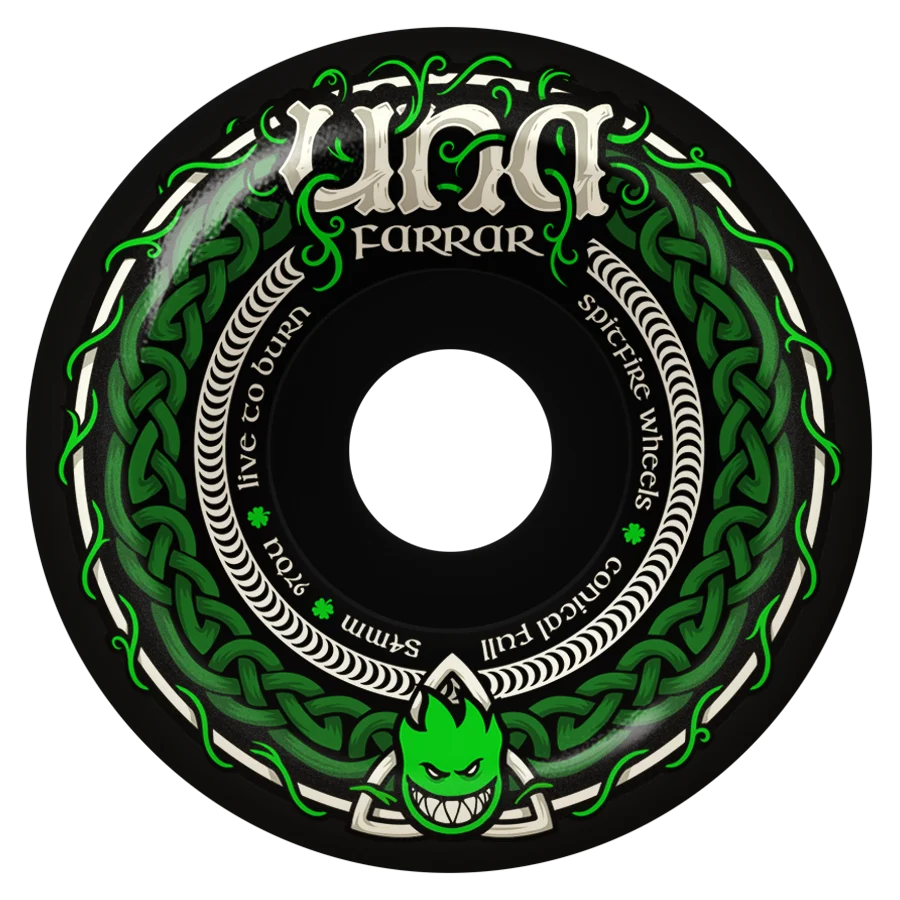 Spitfire F4 97A Una Trinity Conical Full 54mm Black Skateboard Wheels