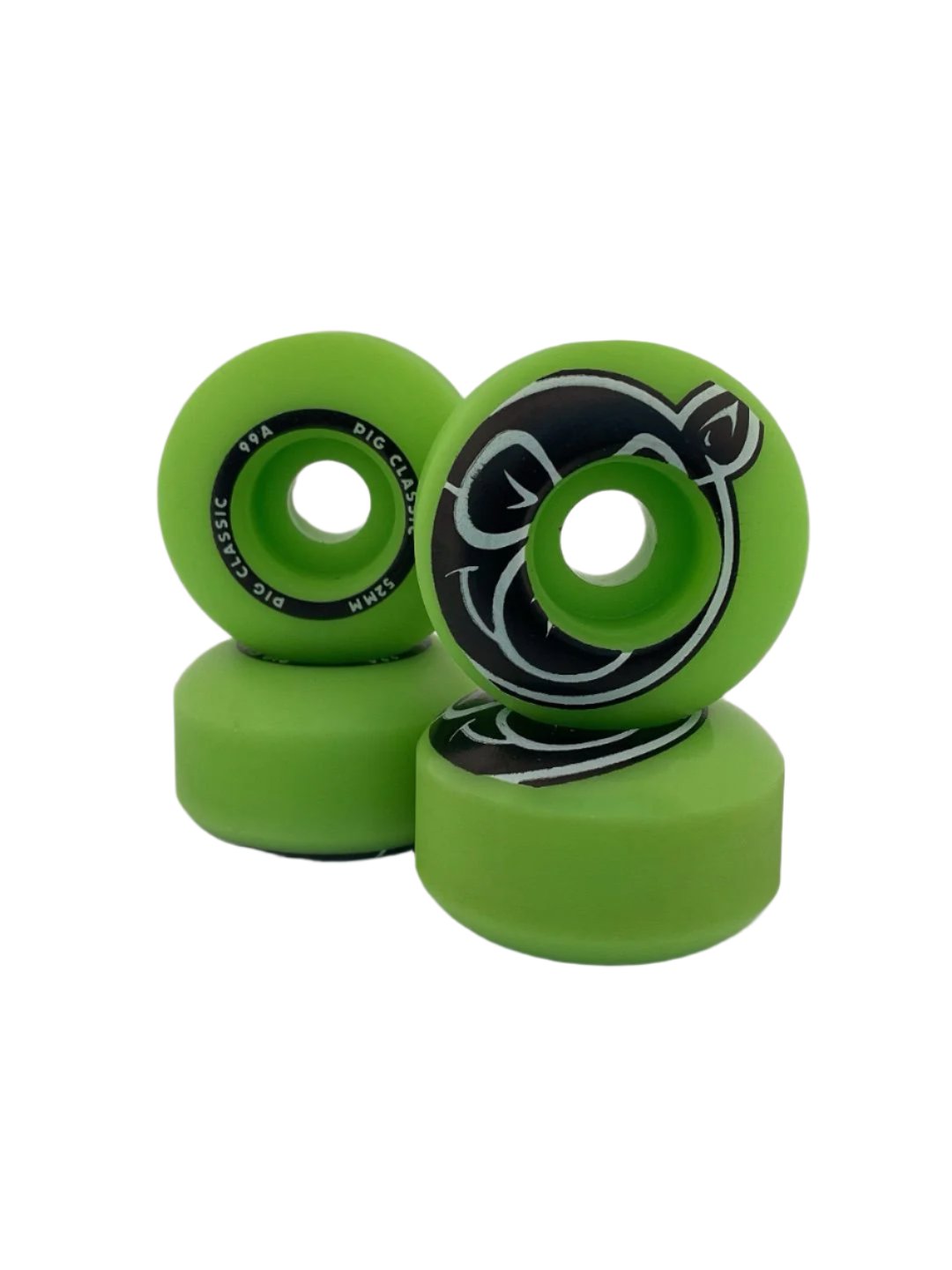 Pig Head Classic 99a 52mm Green Skateboard Wheels