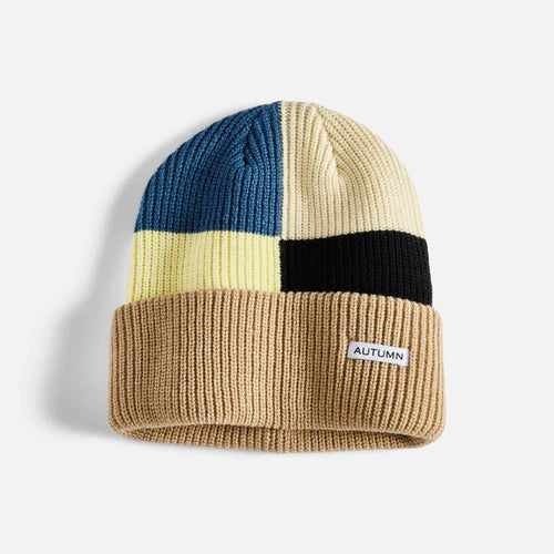 Autumn Select Patchwork Khaki Beanie