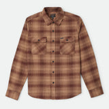 Brixton Bowery Chocolate Khaki L/s Flannel Shirt