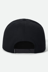 Brixton Grade HP Black Off White Snapback Hat
