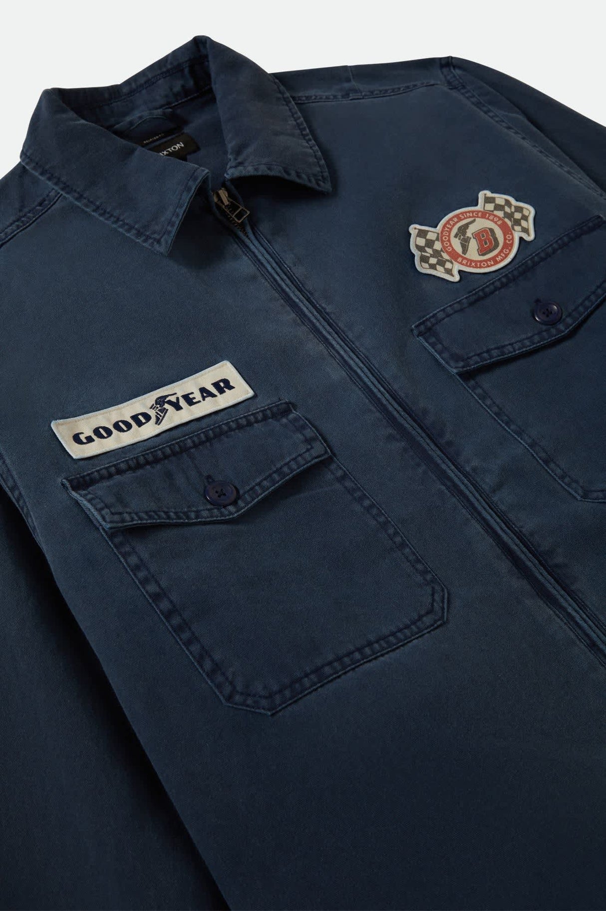 Brixton Goodyear Trademark Washed Navy Lightweight Jacket