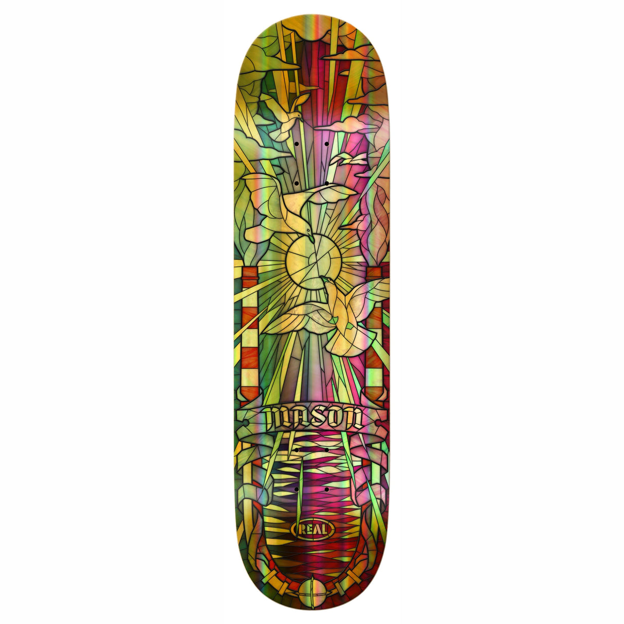 Real Mason Cathedral Holographic Gold Foil True-Fit 8.25" Skateboard Deck
