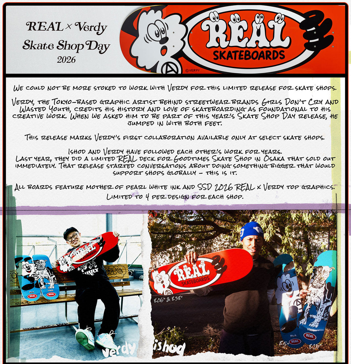 Real Skateshop Day 2026 Verdy x Vick 8.5" Skateboard Deck