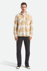 Brixton Bowery White Cap Sand Cyber Blue L/s Flannel Shirt