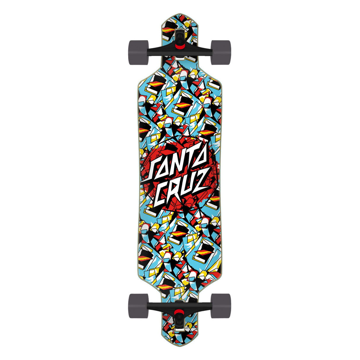 Santa Cruz Screaming Scratched Hand Dot 9.0" 36" Drop Thru Cruzer Longboard Complete Skateboard