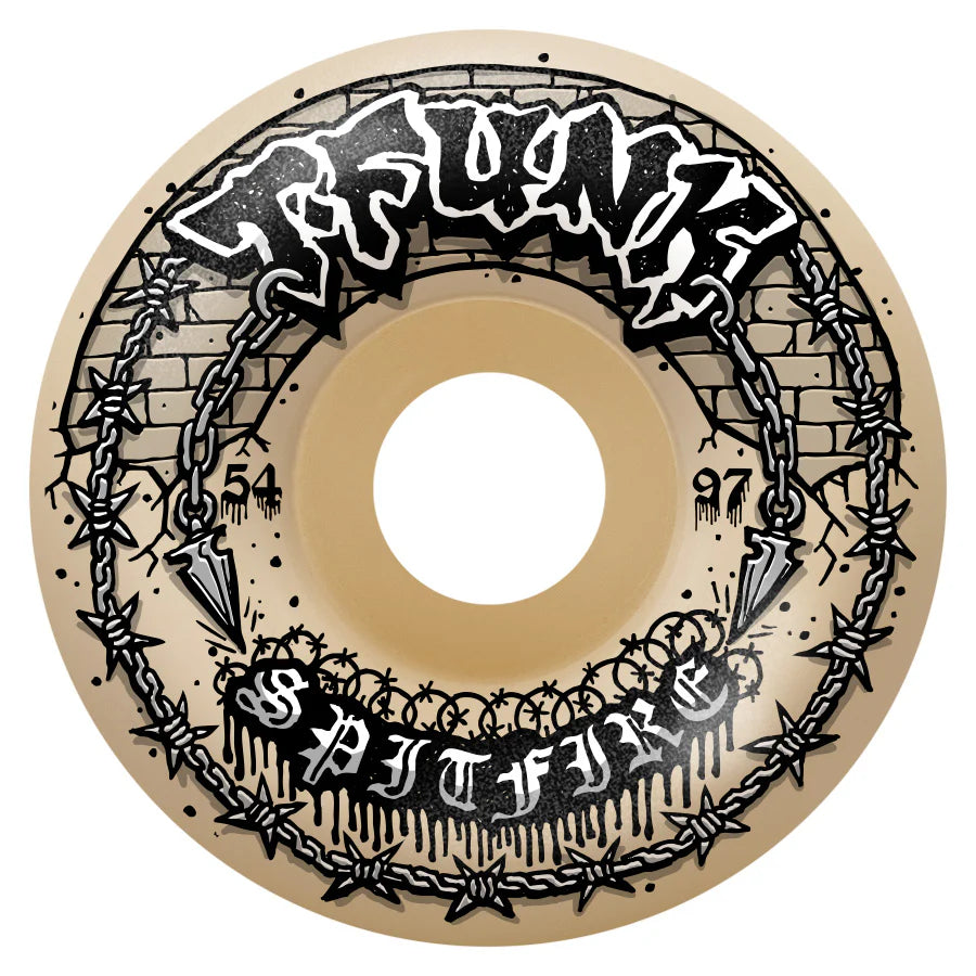 Spitfire T-Funk Raw F4 97a 54mm Radial Full Skateboard Wheels