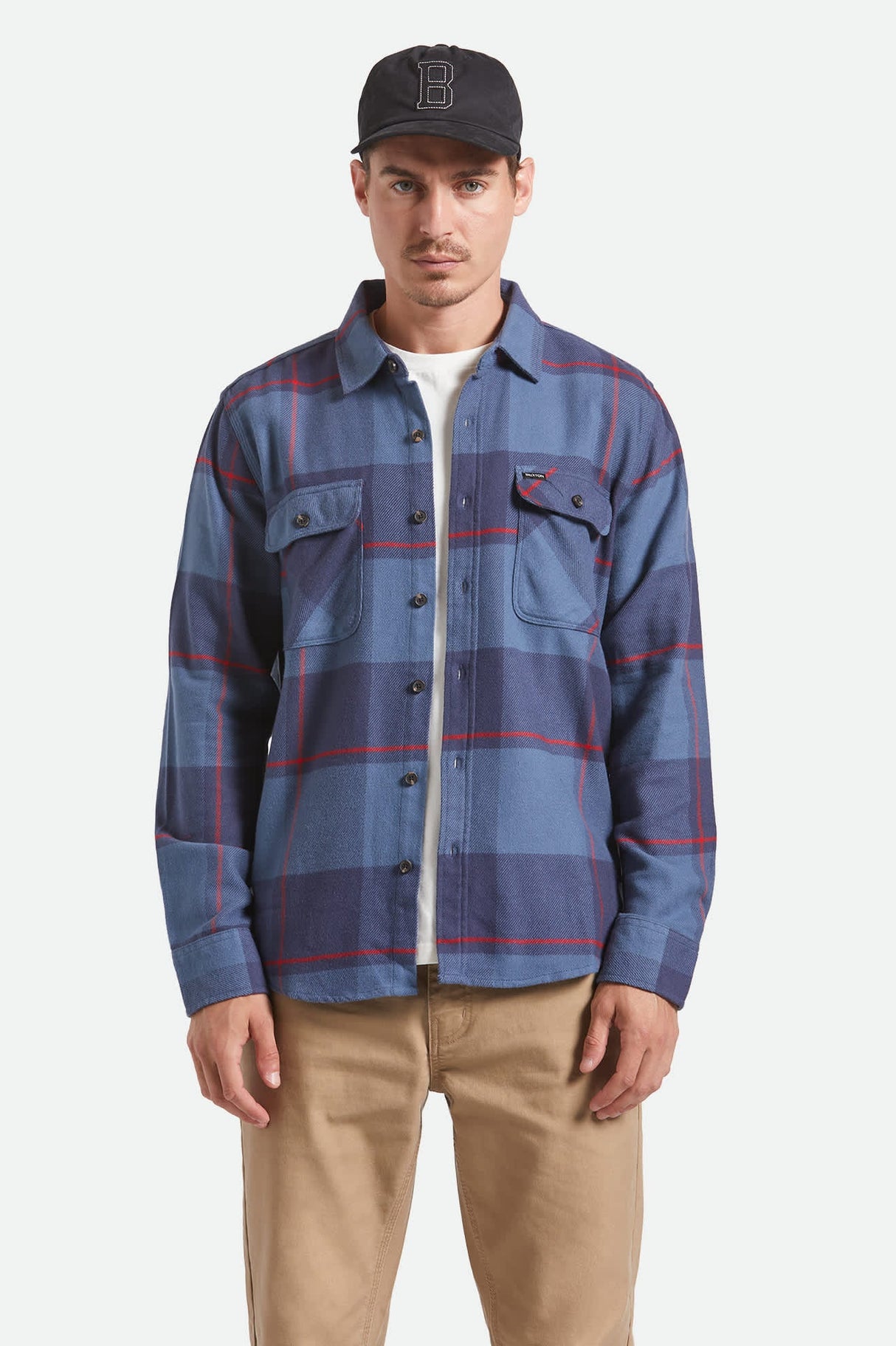 Brixton Bowery Bering Sea Mood Indigo Adrenaline Rush L/s Flannel Shirt