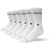 Stance Origin White 6 Pack Crew Socks