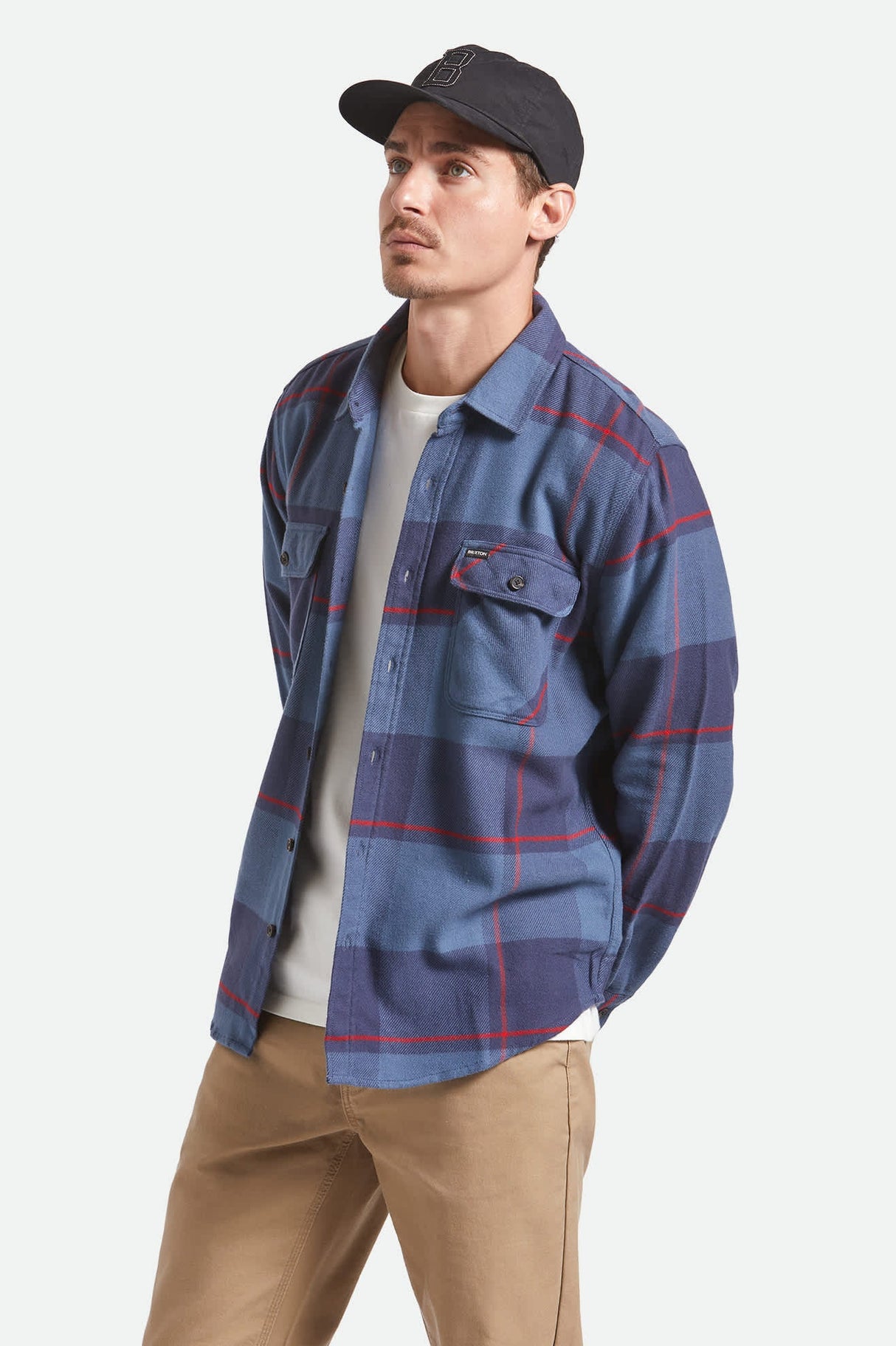 Brixton Bowery Bering Sea Mood Indigo Adrenaline Rush L/s Flannel Shirt