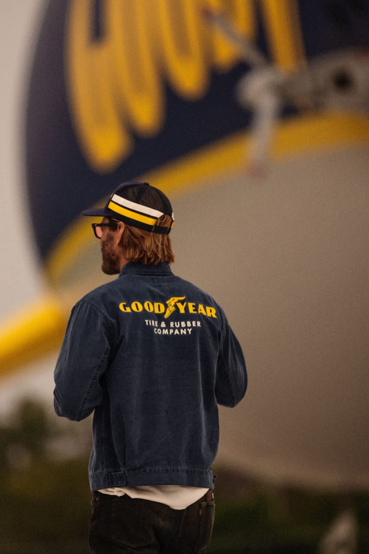 Brixton Goodyear Trademark Washed Navy Lightweight Jacket