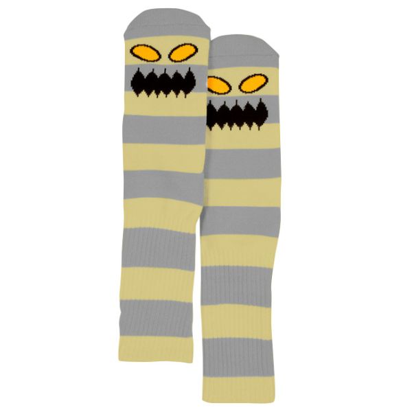 Toy Machine Monster Big Stripe Yellow/Grey Socks