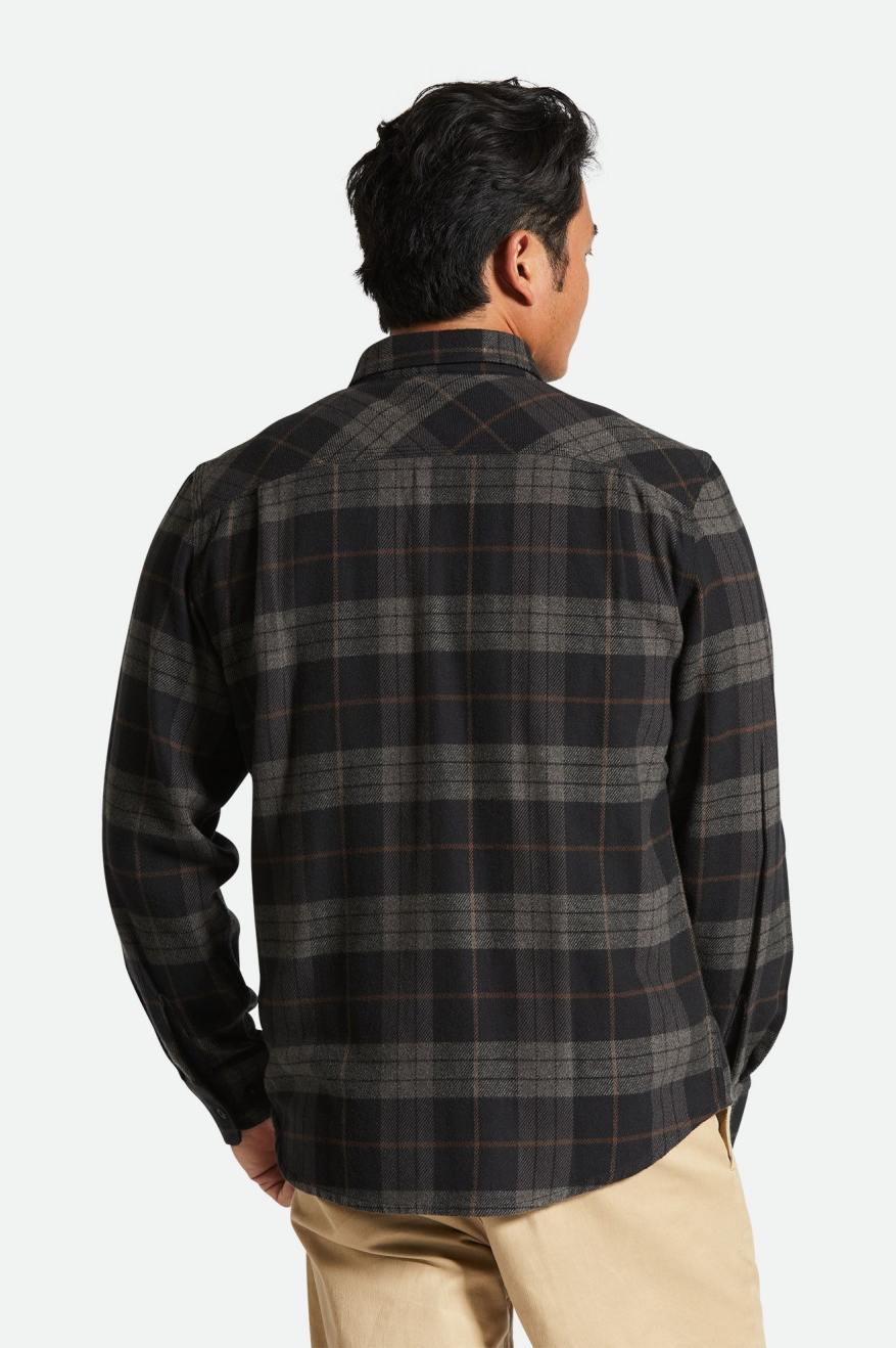 Brixton Bowery Black Charcoal L/s Flannel Shirt