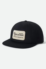 Brixton Grade HP Black Off White Snapback Hat