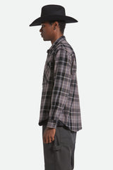 Brixton Vintage Wash Black Charcoal Beige Slate L/s Flannel Shirt