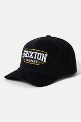 Brixton Pierson MP Corduroy Black Snapback Hat