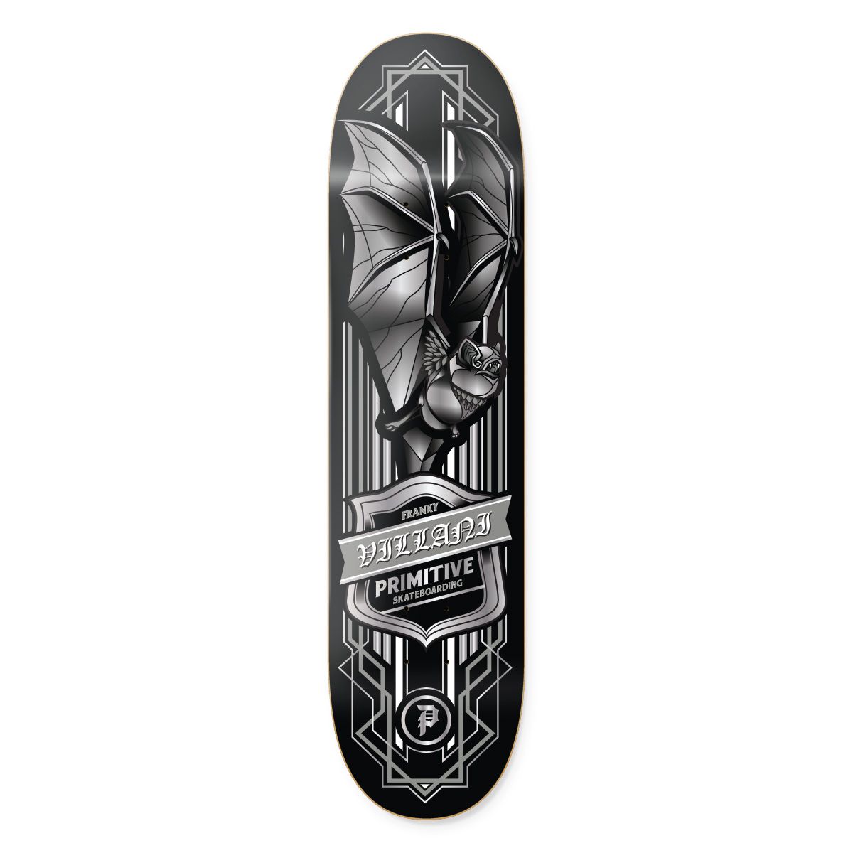 Primitive Villani Bat Black 8.5" Skateboard Deck