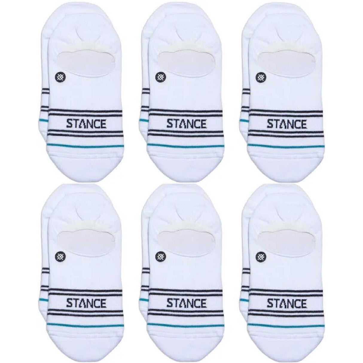 Stance Core 6 Pack No Show White Socks