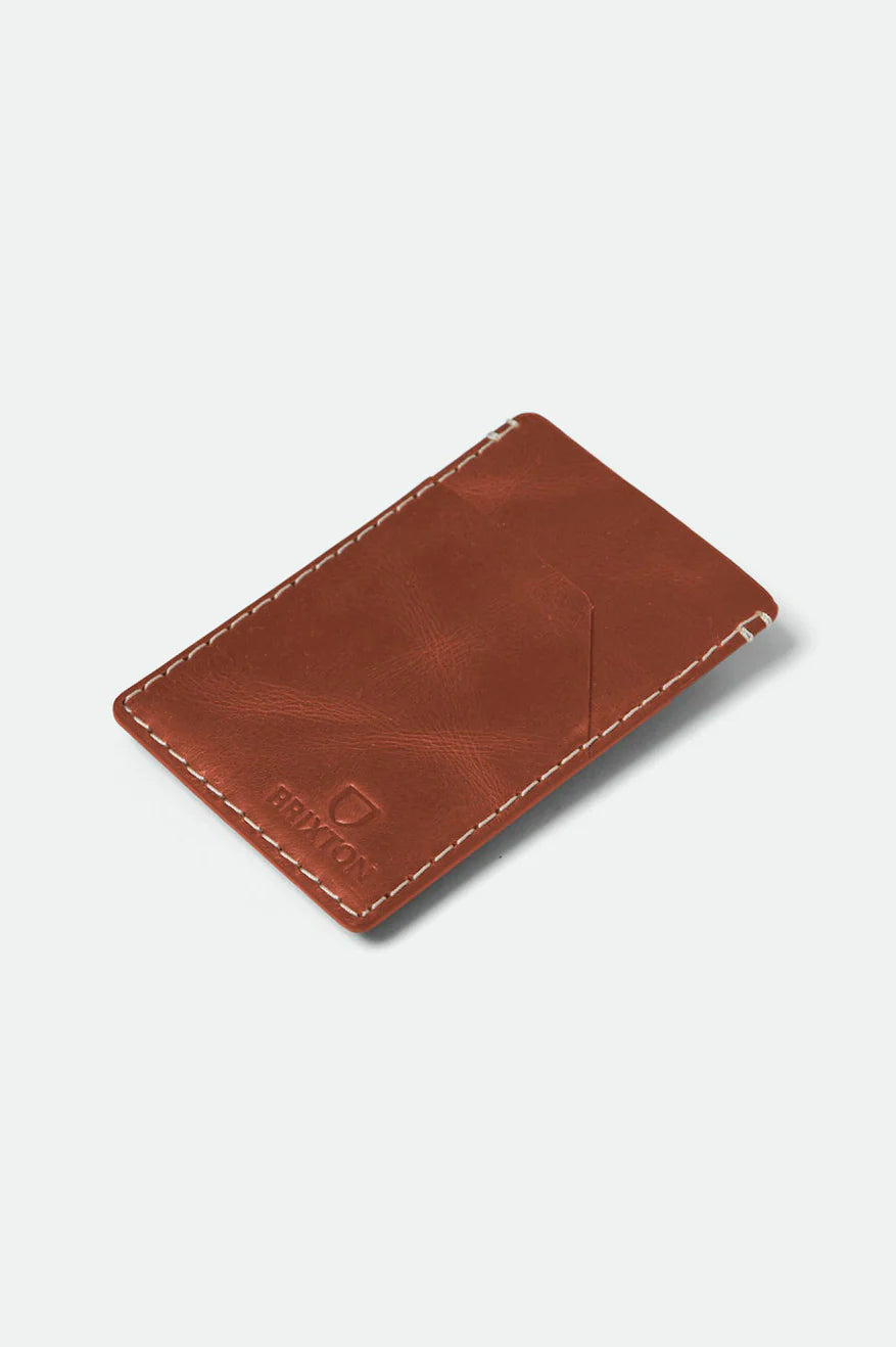 Brixton Traditional Brown Leather Card Holder