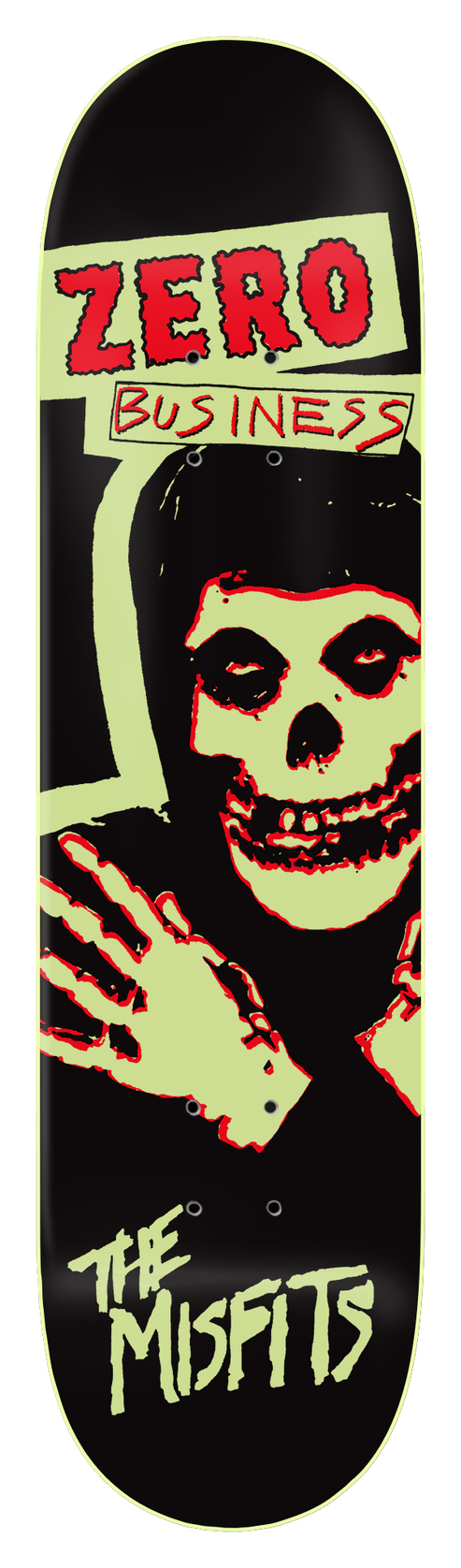 Zero X Misfits Zero Business Glow In The Dark Skateboard Deck