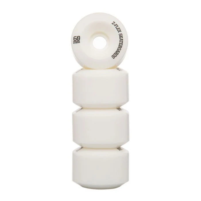 Z-Flex White Z-Pro 60mm 90A Cruiser Skateboard Wheels