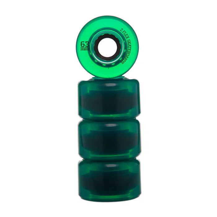 Z-Flex Green Translucent 63mm 83A Cruiser Wheels