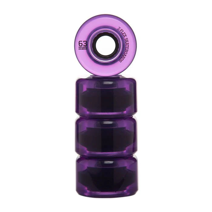 Z-Flex Purple Translucent 63mm 83A Cruiser Wheels