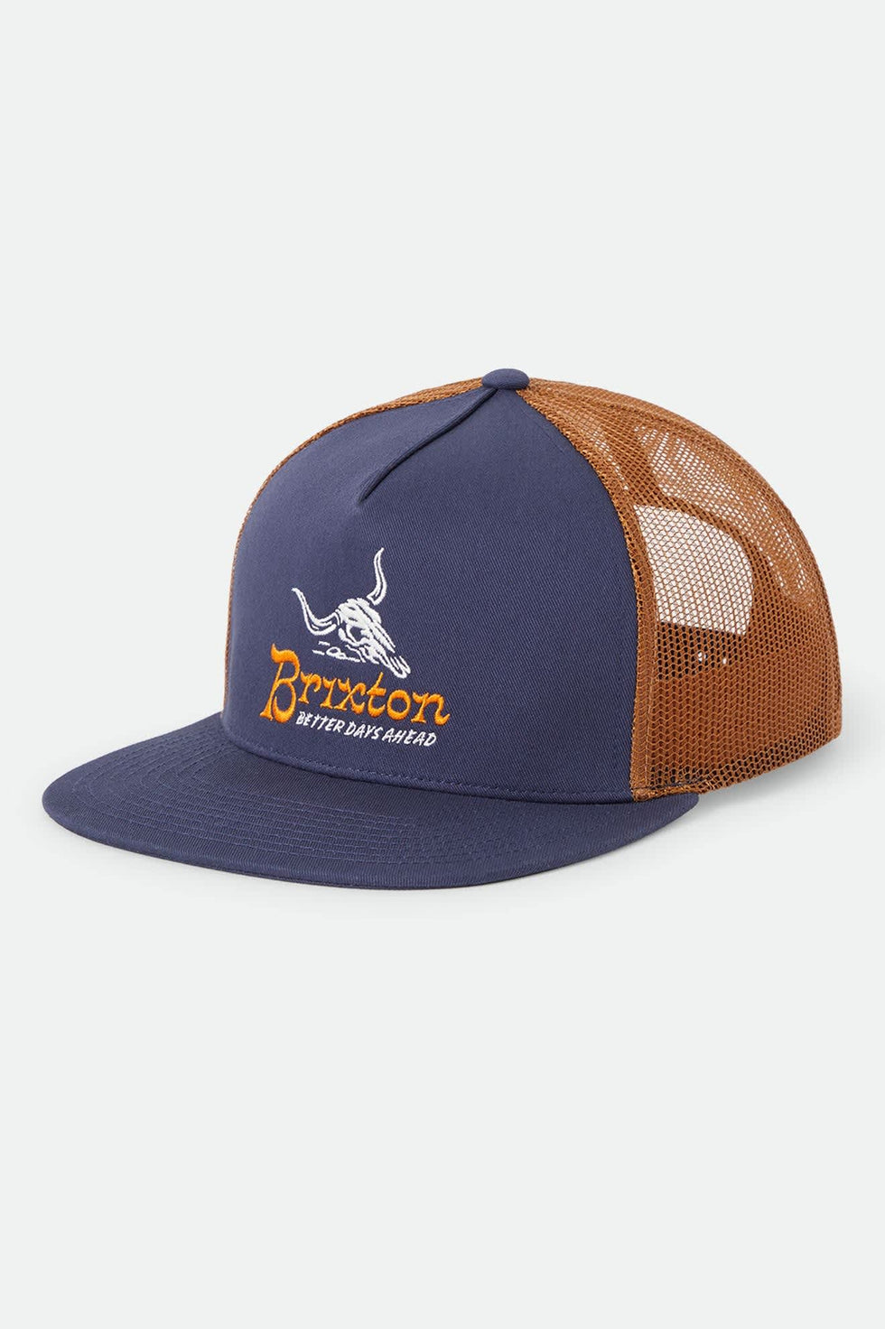 Brixton Barren Netplus Navy Brown Sugar Snapback Hat