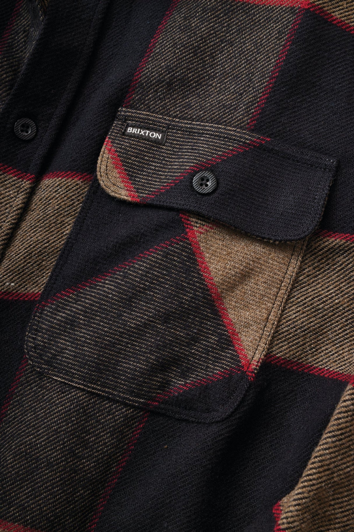 Brixton Bowery Heather Grey Charcoal L/s Flannel Shirt