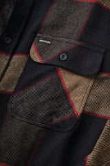Brixton Bowery Heather Grey Charcoal L/s Flannel Shirt