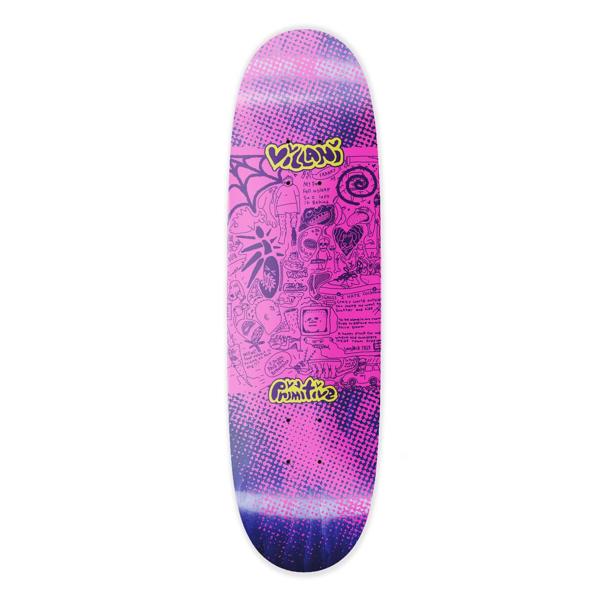 Primitive Villani Scatter Purple 9.125" Egg Shaped Skateboard Deck