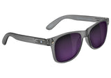 Glassy Eyewear Leonard Polarized Matte Transparent Dark Grey/Purple Mirror Lens Sunglasses